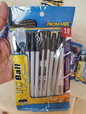 Lot of 27 each 10 pack total 270 PROMARX TC Ball Black Ink Ballpoint Pens